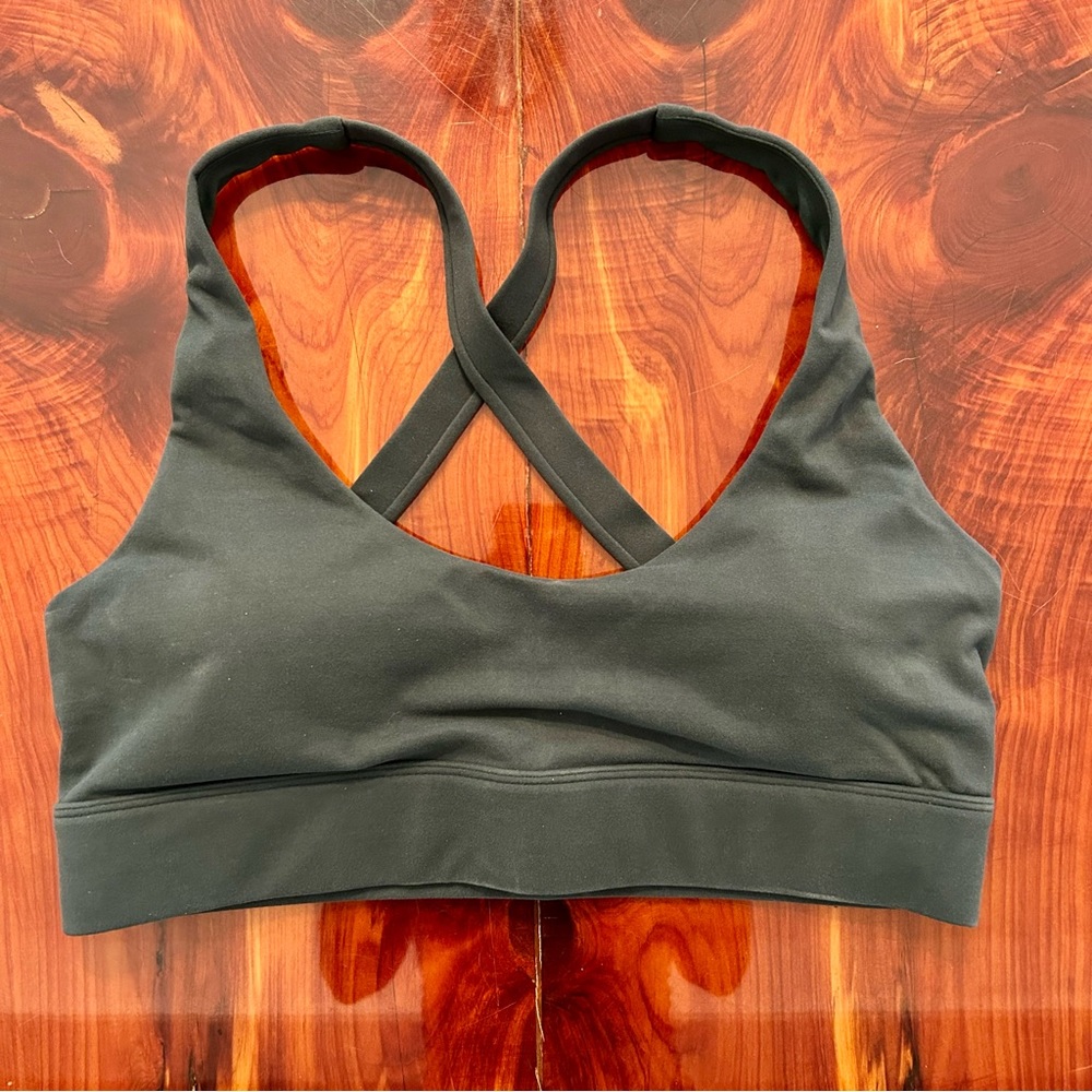 Curves N Combatboots (CNC) Sports Bra Double Brushed Dark Green Large